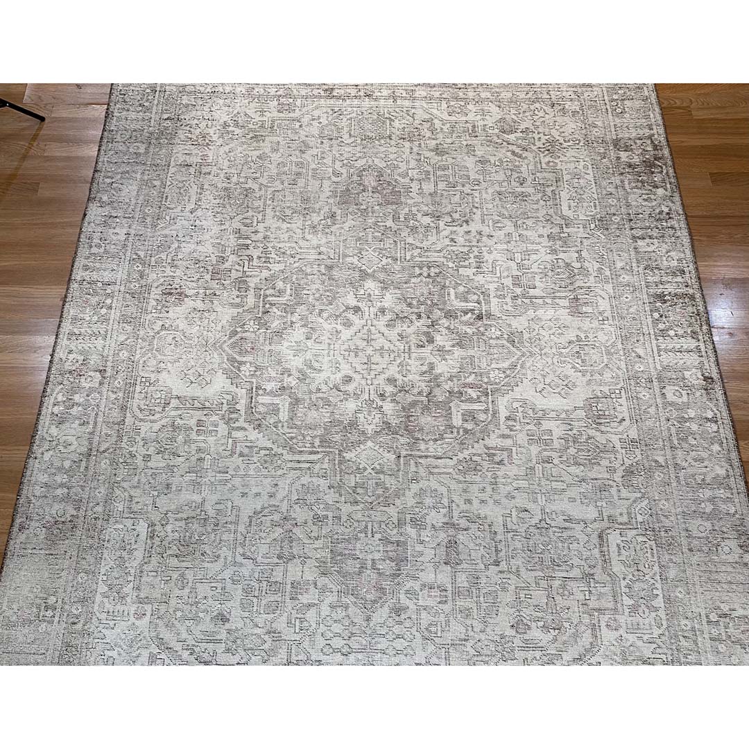 Outstanding Overdyed - 1940s Antique Vintage Rug - Tabriz Carpet - 8'3" x 12'1" ft.