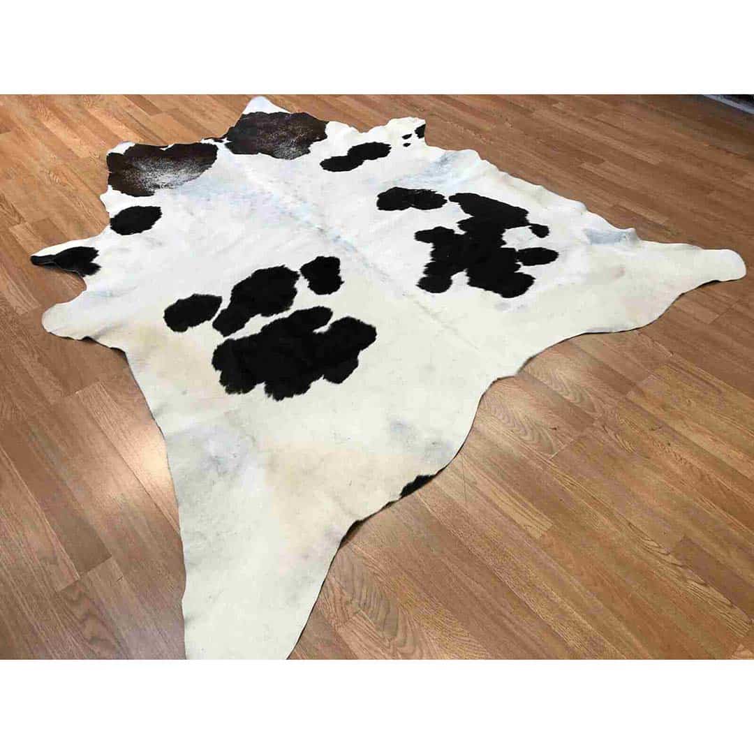 contemporary cowhide modern leather rug rustic carpet-5'9" x 6'9" ft
