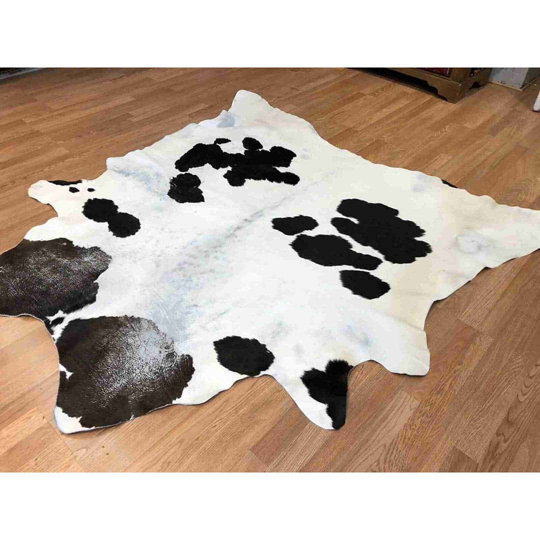 contemporary cowhide modern leather rug rustic carpet-5'9" x 6'9" ft