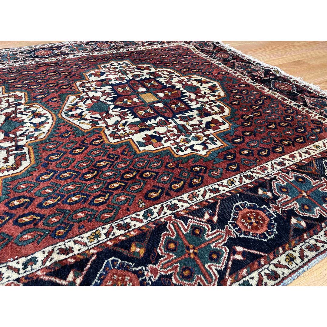 Amazing Afshar - 1930s Antique Persian Rug - Tribal Nomadic Carpet - 4'1" x 5'9" ft