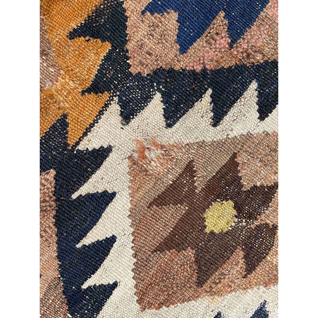 Amazing Afghani - Vintage Kilim Rug - Flatweave Tribal Carpet - 6'6" x 9'7" ft.