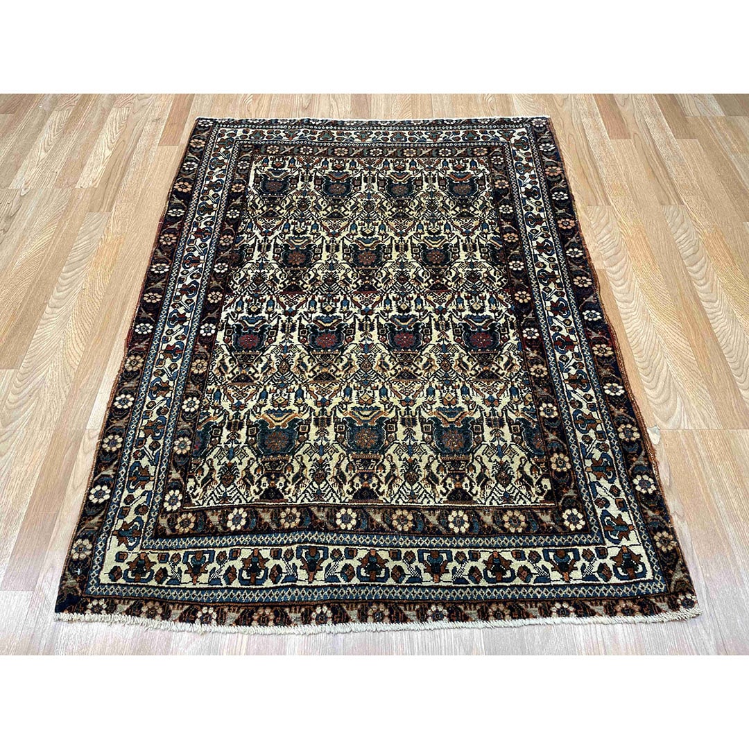 Astonishing Abadeh – 1920s Antique Persian Rug – Tribal Carpet – 3’8″ x 4’10” ft 1
