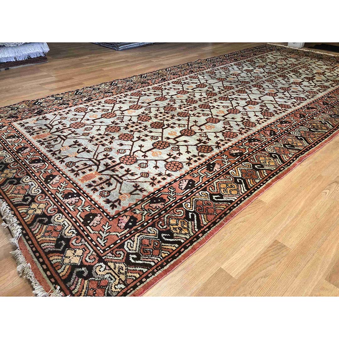 Sensational Samarkand - 1900s Antique Khotan Rug - Oriental Carpet - 6 x 12'10" ft.