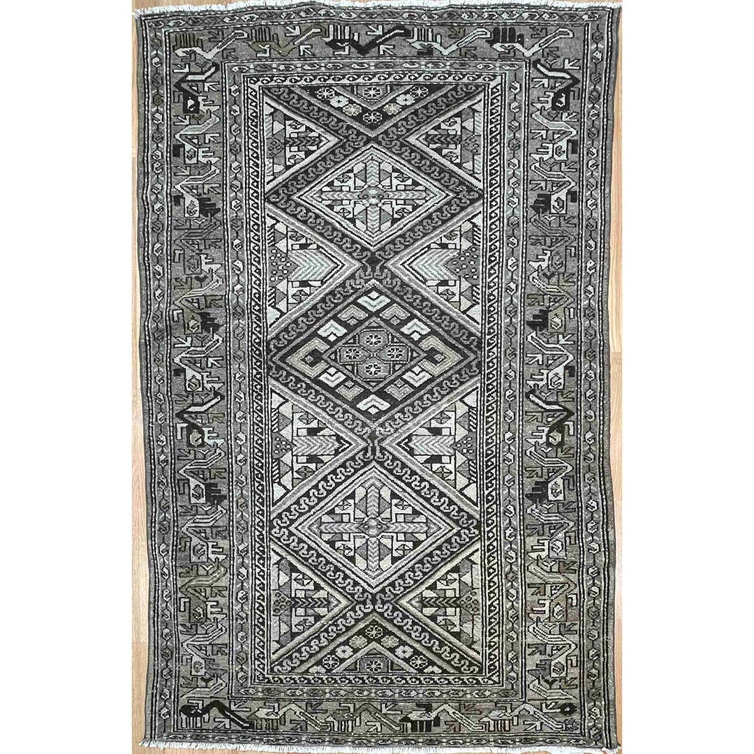 Handsome Hamadan - 1920s Antique Persian Rug - Tribal Carpet - 4'1" x 6'6" ft.