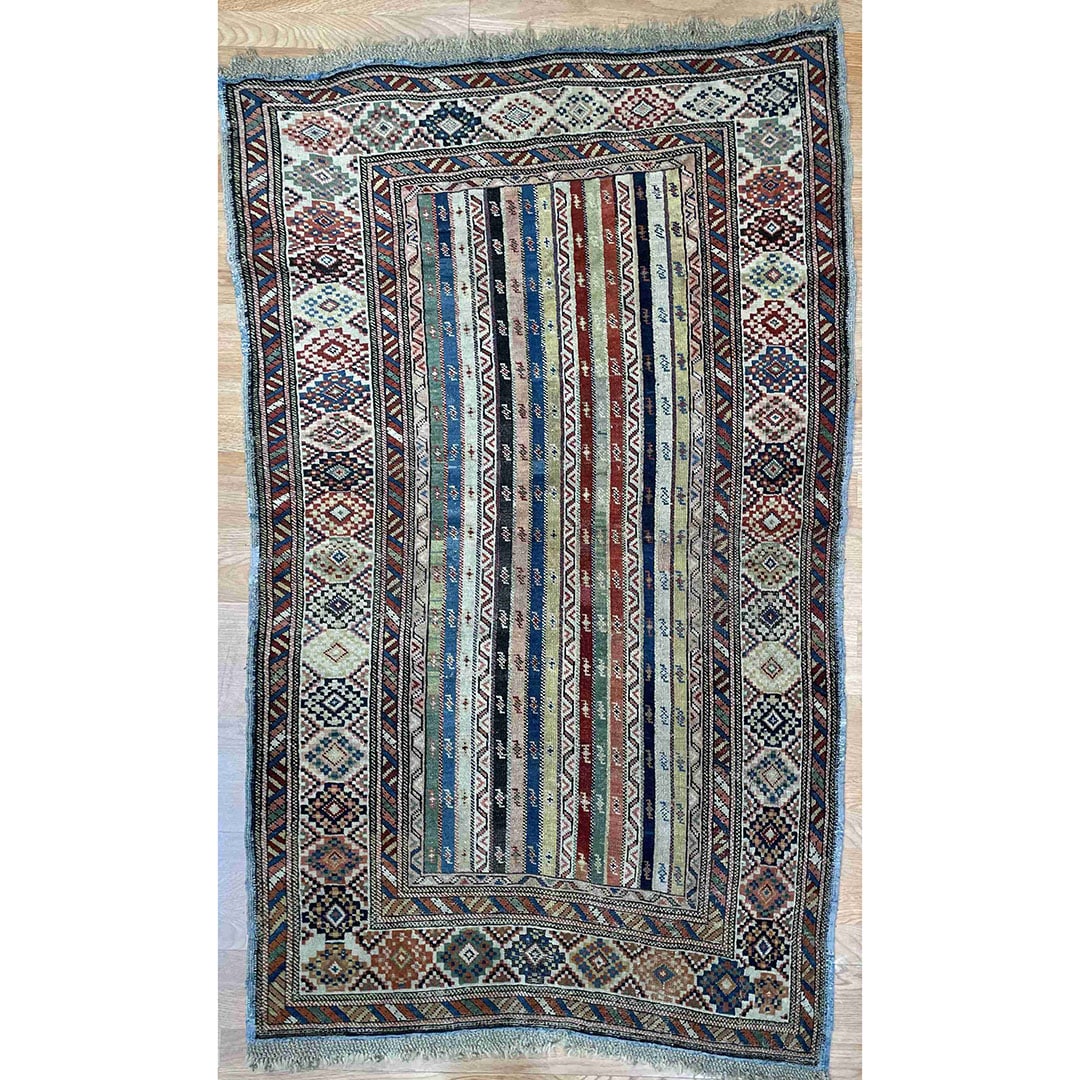 Mortar Moharramati - 1880s Rare Antique Quba Rug - Caucasian Carpet - 3' x 5' ft