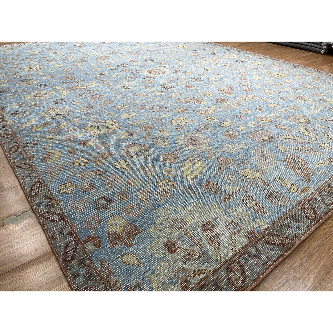 Opulent Oushak - Vintage Turkish Rug - Tribal Distressed Carpet - 9'1'' x 11'11'' ft