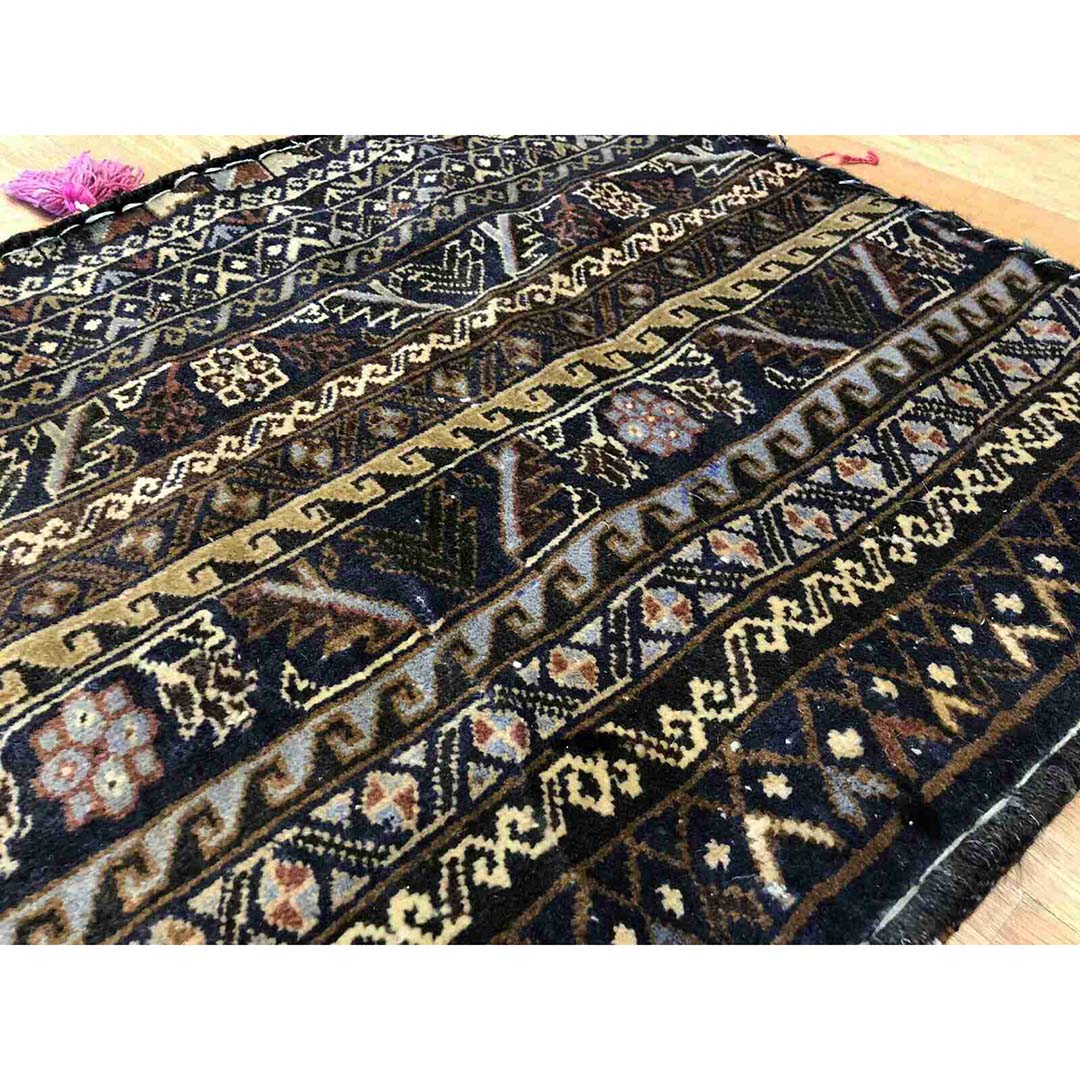 Balouch Bagface - 1960s Antique Afghani Rug - Tribal Carpet - 2'2" x 2'6" ft.