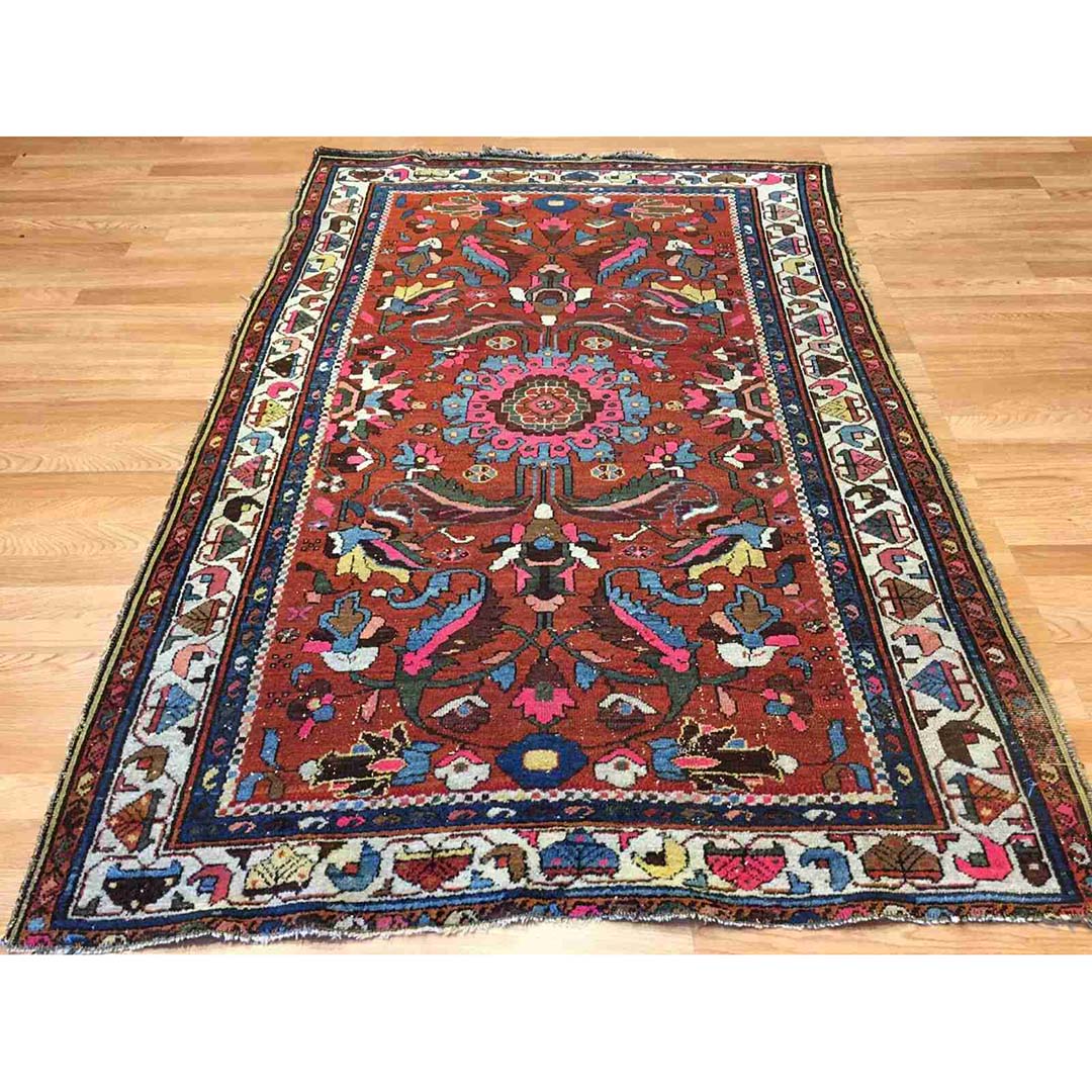 Terrific Tribal - 1910s Antique Kurdish Rug - Persian Carpet - 4'4" x 6'5" ft.
