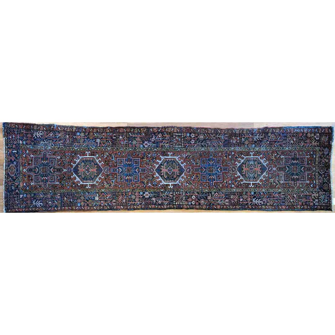 Handsome Heriz - 1930s Antique Karaja Runner - Tribal Carpet - 2'9" x 10'10" ft