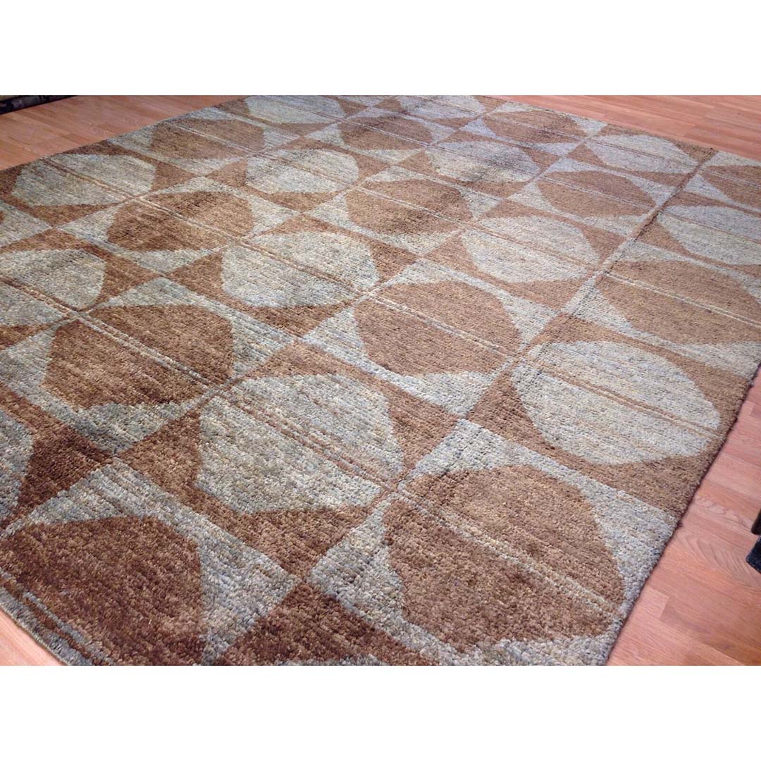 High-Quality Hemp Rug - Modern Indian Contemporary Carpet - 9' x 12' ft.