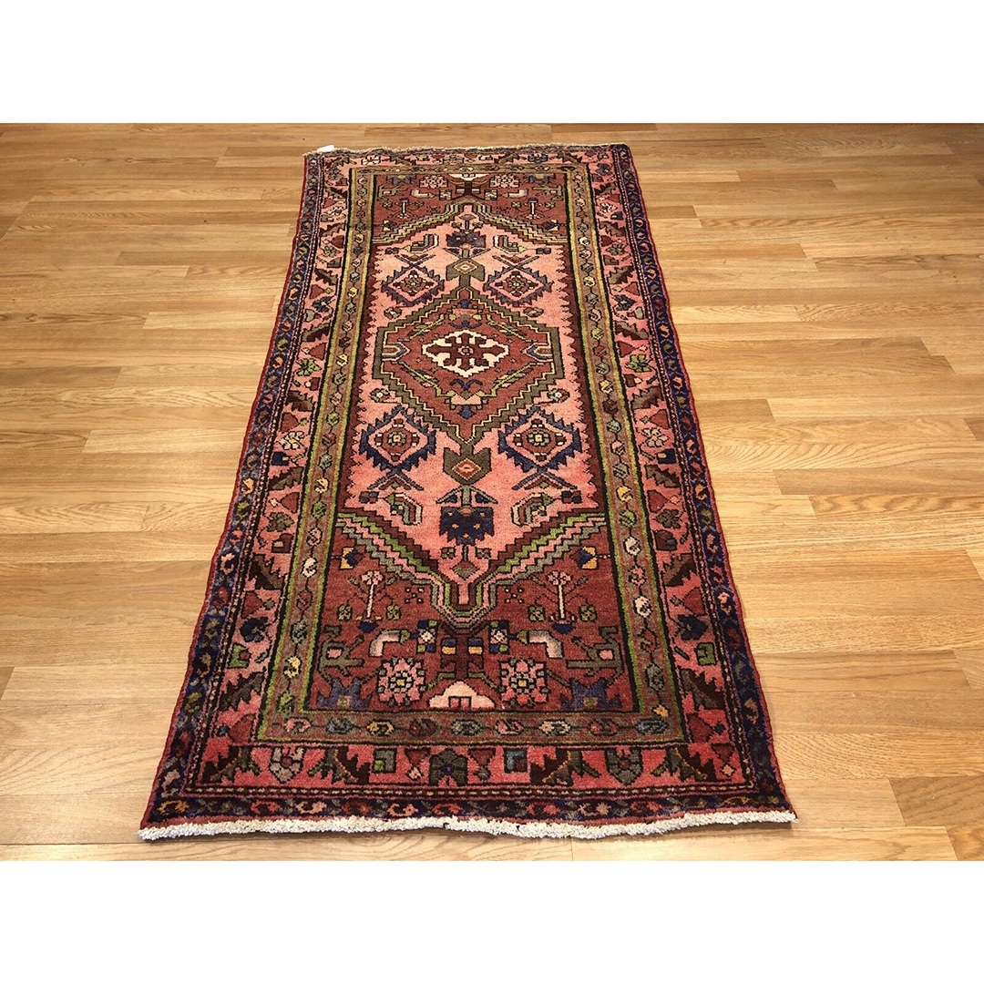 Handsome Hamadan - 1930s Antique Persian Rug - Tribal Carpet - 3' x 6'6" ft