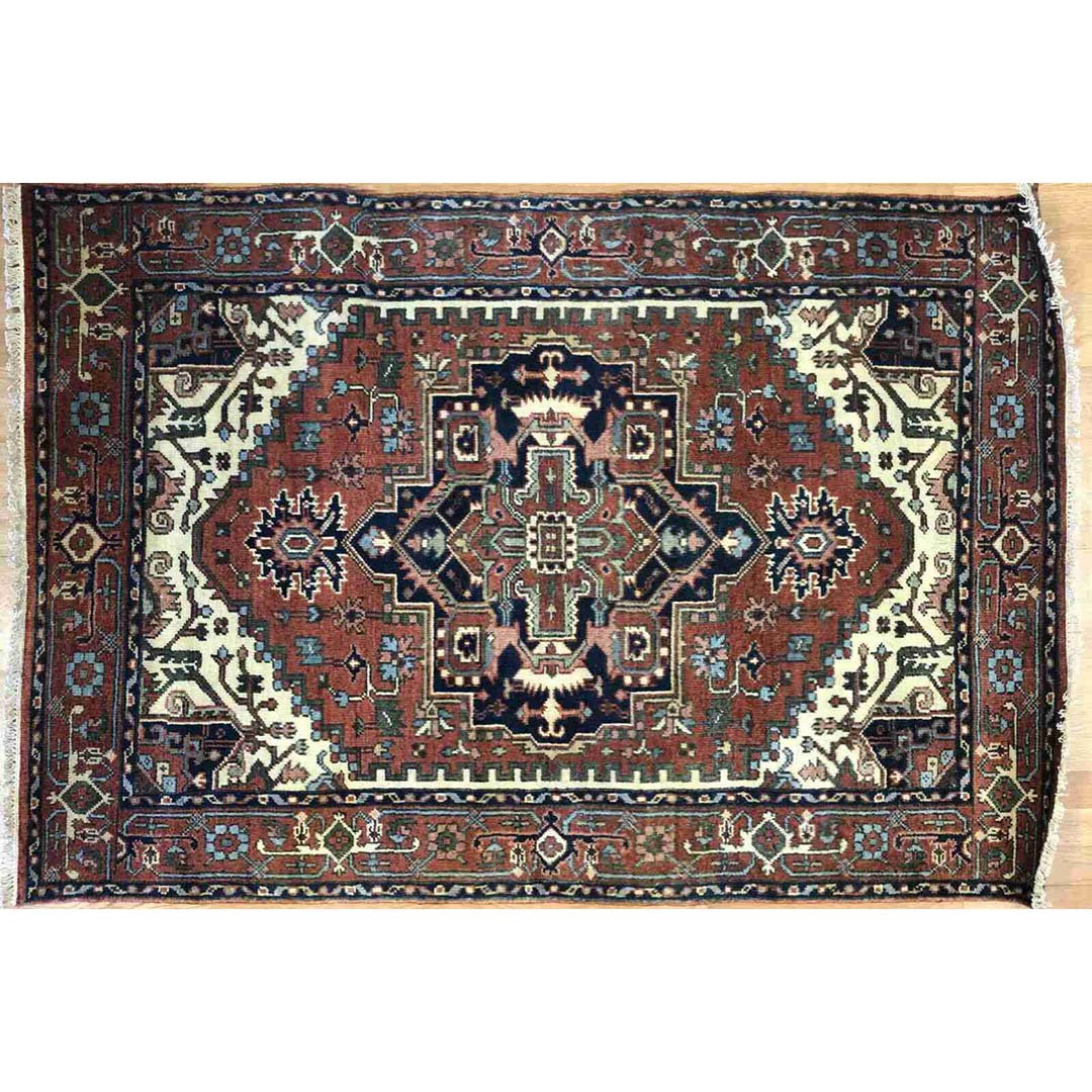 Intricate Indian - Vintage Tribal Rug - Nomadic Carpet - 4' x 5'11" ft