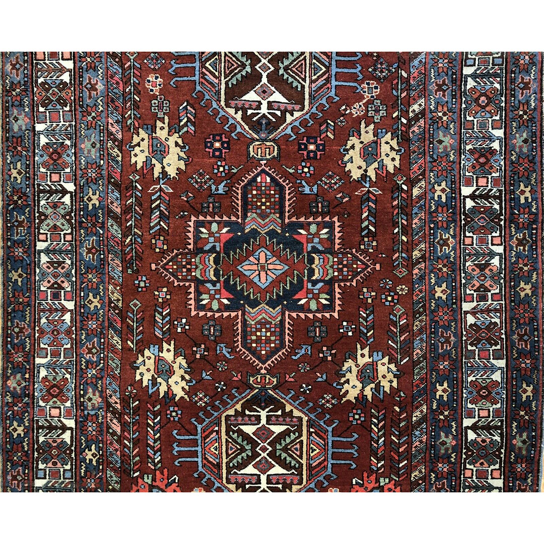 Handsome Heriz - 1900s Antique Persian Rug - Tribal Carpet - 4'5" x 6' ft