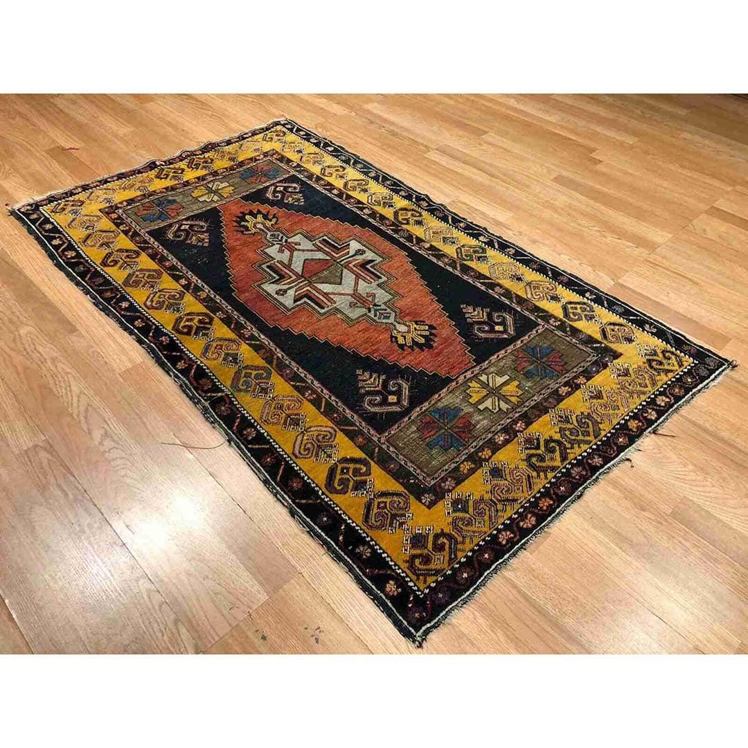 Tremendous Turkish - 1900s Antique Yagci Bedir Rug - Anatolian Carpet - 3'7" x 5'6" ft