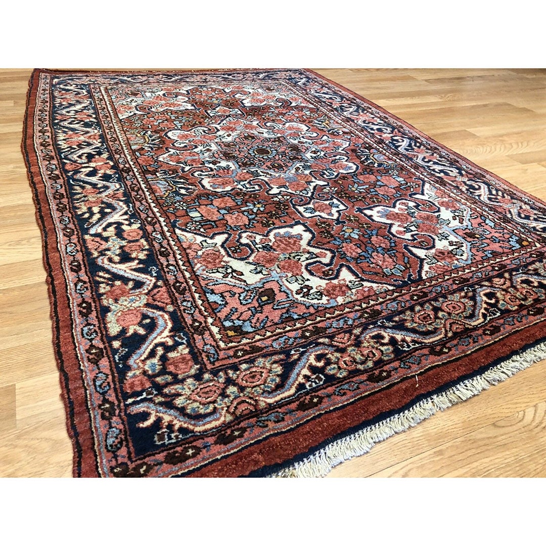 Gorgeous Gol Farang - 1910s Antique Bijar Rug - Tribal Carpet - 3'7" x 5'2" ft