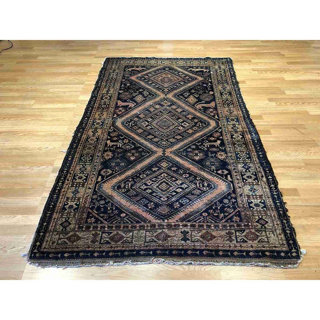 Perfect Persian - 1900s Antique Kurdish Rug - Tribal Nomadic Carpet - 4'7" x 7'10" ft
