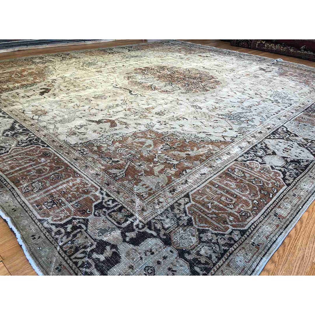 Sensational Sultanabad - 1880s Antique Persian Mahal - Nomadic Carpet - 10'9" x 12'9" ft