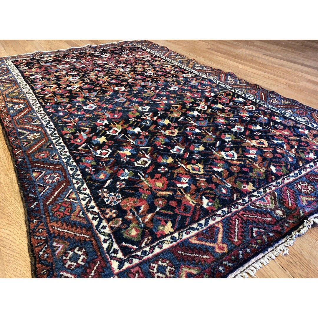 Fantastic Fereydan - 1930s Antique Malayer Rug - Tribal Carpet - 4'3" x 6'4" ft