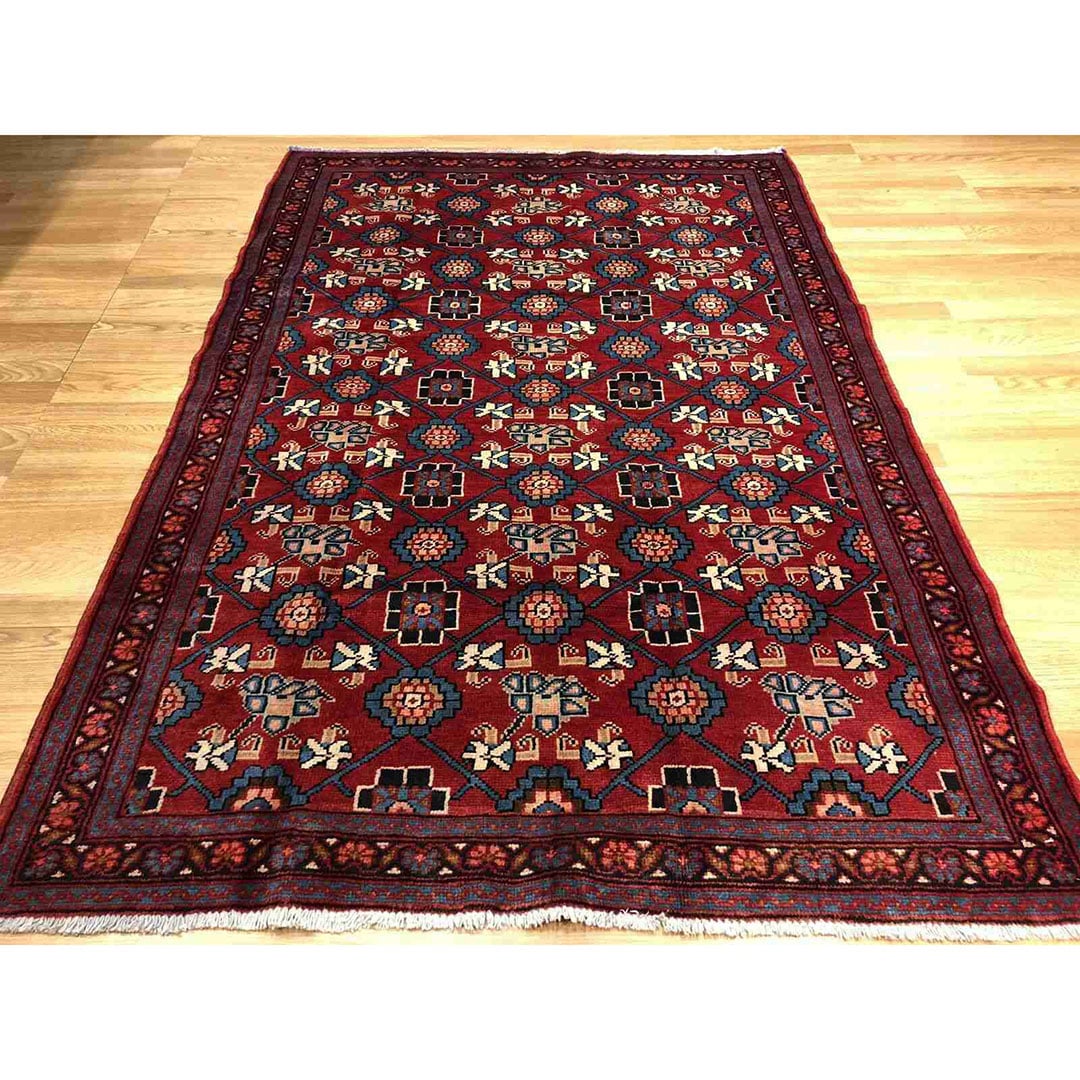 Marvelous Minakhani - 1960s Antique Persian Rug - Malayer Carpet - 4'4" x 6'6" ft