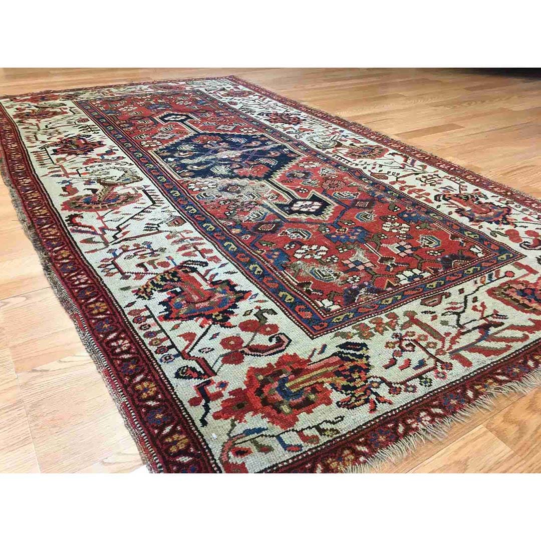 Marvelous Malayer - 1890s Antique Persian Rug - Gol Farang Carpet - 3'11" x 6'10" ft