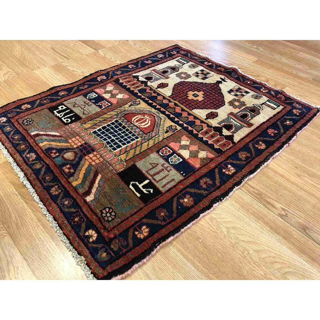 Neat Nahavand - 1980s Antique Persian Rug -Tribal Hamadan Carpet - 2'7" x 3'3" ft