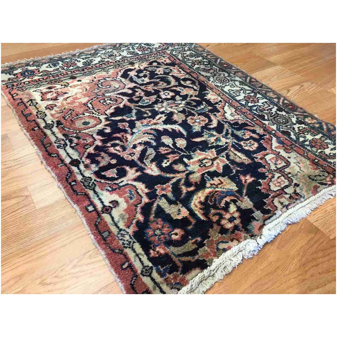 Whimsical Wagireh - 1910s Antique Kurdish Rug - Persian Koliaei Carpet - 2'2" x 2'10" ft.