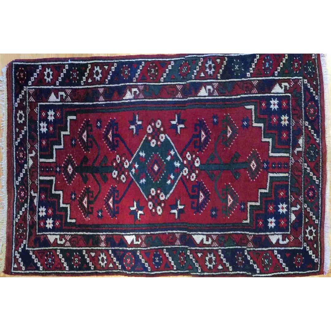 Youthful Yastik - 1930s Antique Turkish Rug - Tribal Oriental Carpet 2'6" x 4' ft.