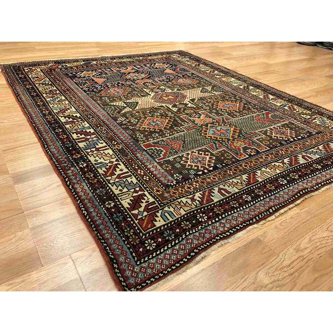 Special Shirvan - 1900s Antique Caucasian Rug - Tribal Carpet - 4'8" x 5'8" ft