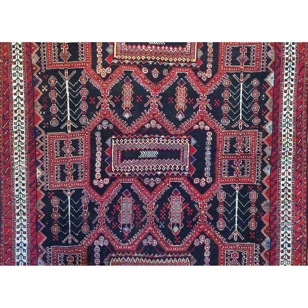 Tremendous Tribal - 1960s Antique Kurdish Rug - Persian Carpet - 5' x 7'5" ft.