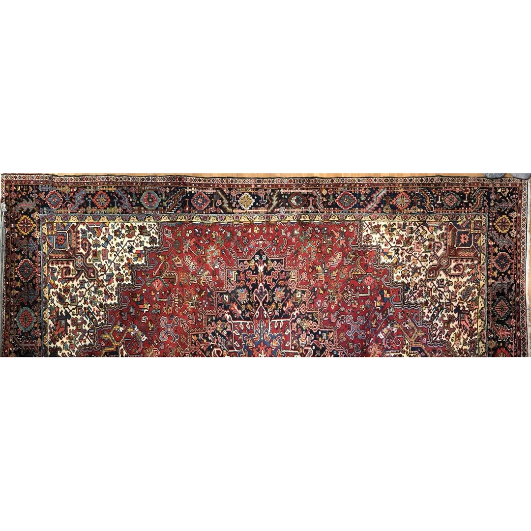 Handsome Heriz - 1960s Antique Persian Rug - Tribal Carpet - 10'9" x 14'6" ft