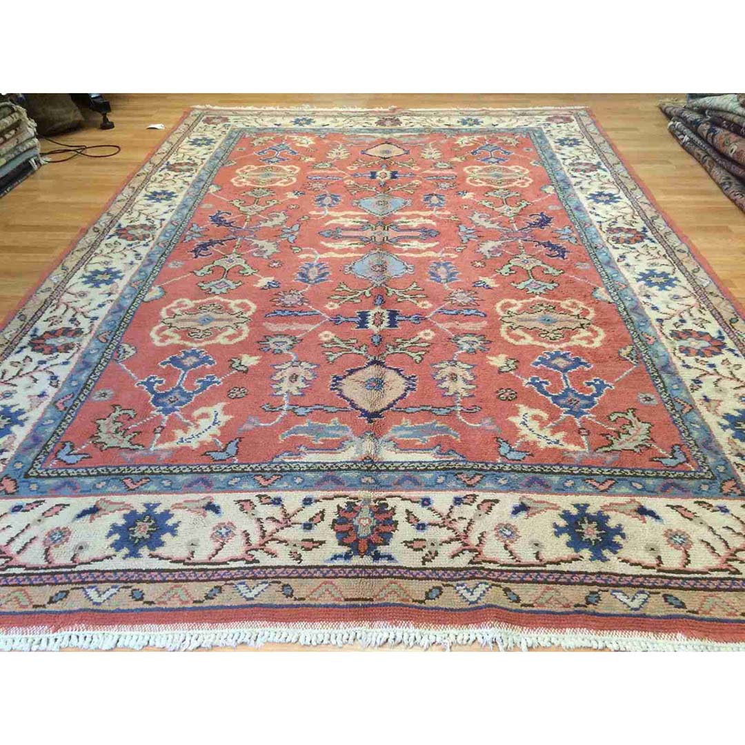 Oustanding Oushak - 1940s Antique Turkish Rug - Oriental Carpet - 8'3" x 11'8" ft.