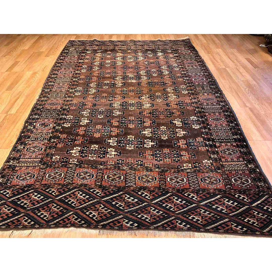 Beautiful Bokhara - 1890s Antique Persian Rug - Tribal Turkmen Carpet - 6'1" x 9'9" ft