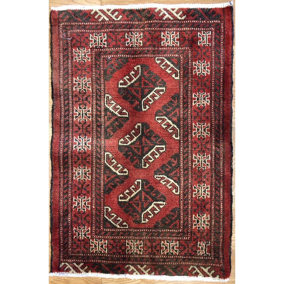 Tremendous Tekke – 1940s Antique Tribal Turkmen – Yamout Rug – 2′ x 2’10” ft