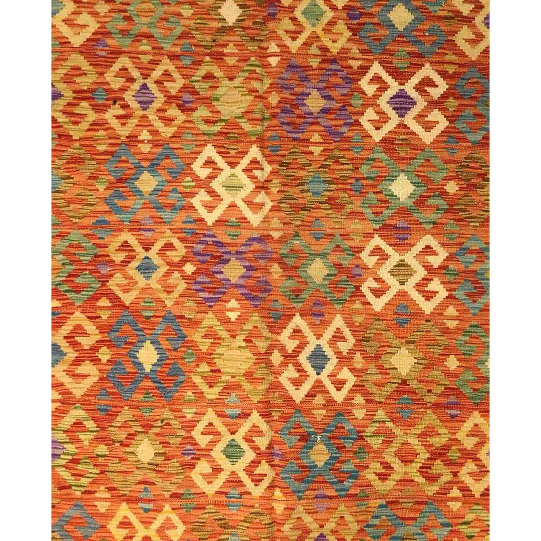 Crisp Colorful – New Kilim Rug – Flatweave Tribal Carpet – 8’4″ x 11’8″ ft