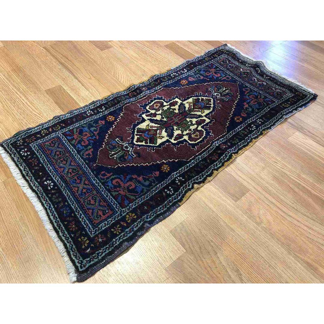 Youthful Yastik - 1930s Antique Turkish Rug - Tribal Oriental Carpet - 1'8" x 3'5" ft.