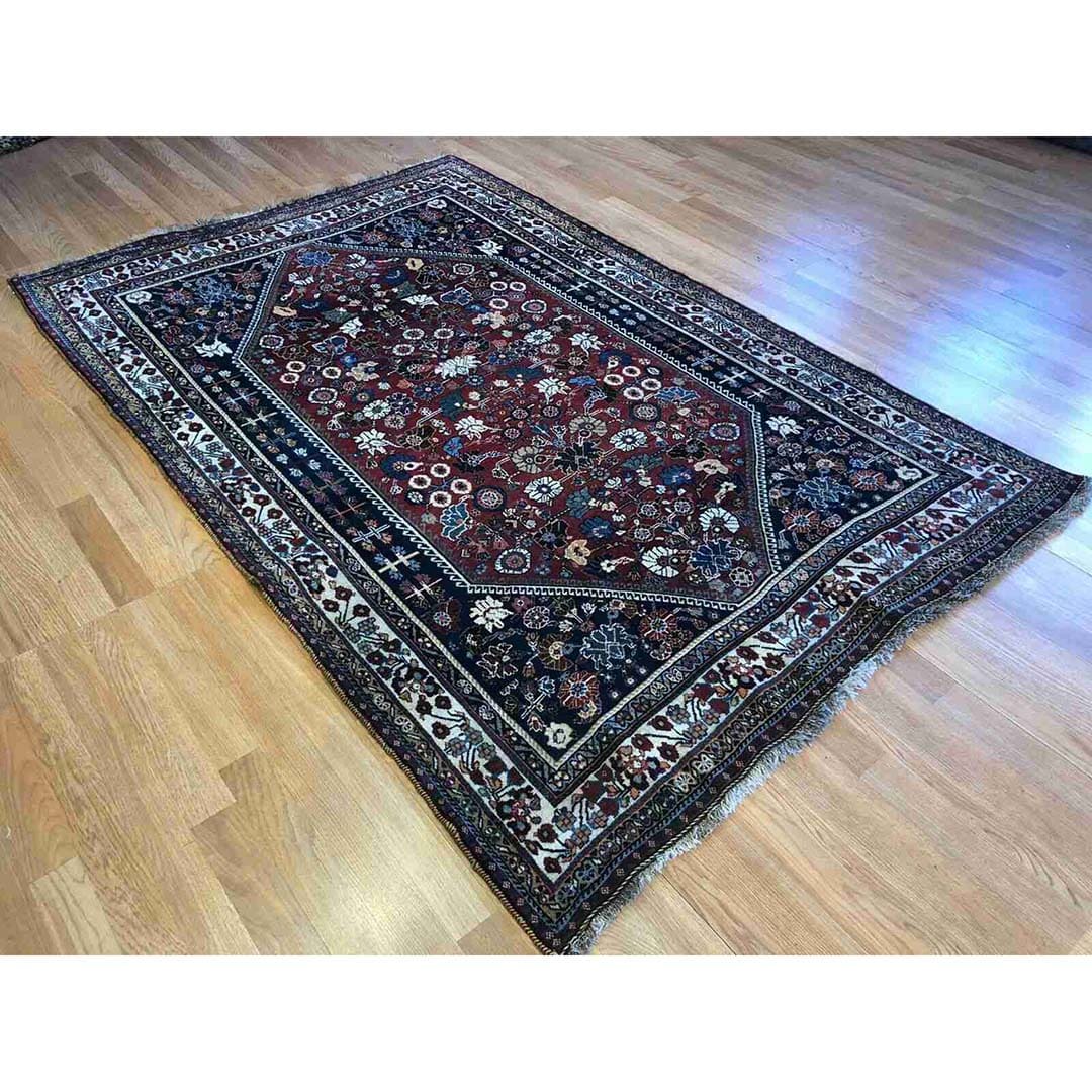 Quality Qashqai - 1910s Antique Persian Rug - Tribal Shiraz Carpet - 4'6" x 6'9" ft
