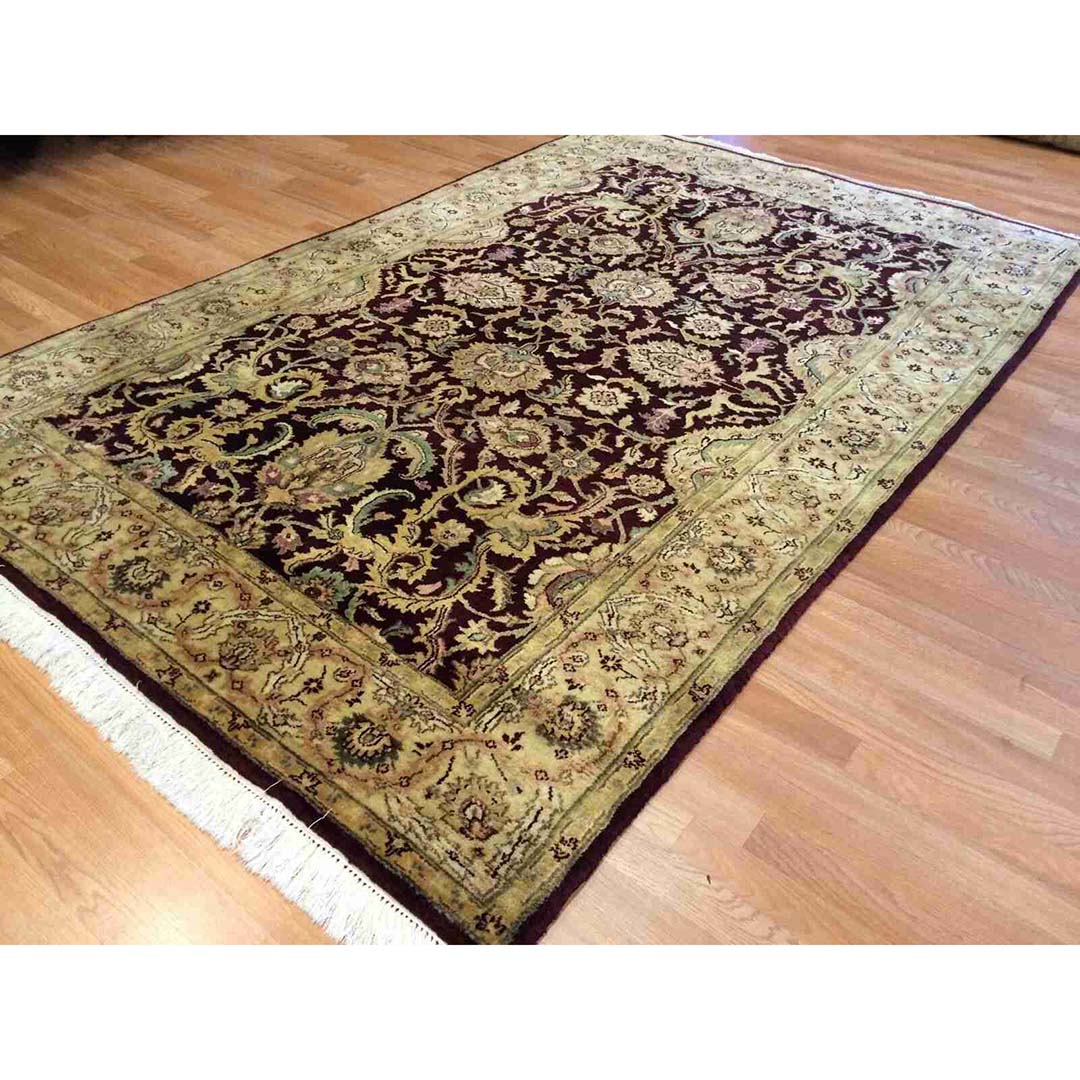 Amazing Agra – Vintage Indian Rug – Oriental Floral Carpet – 5’10” x 8’10” ft
