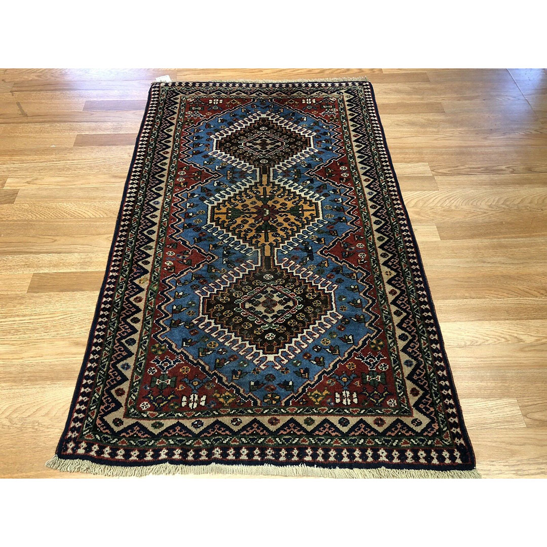 Youthful Yalameh - 1960s Antique Persian Rug - Tribal Carpet - 2'10" x 4'5" ft.