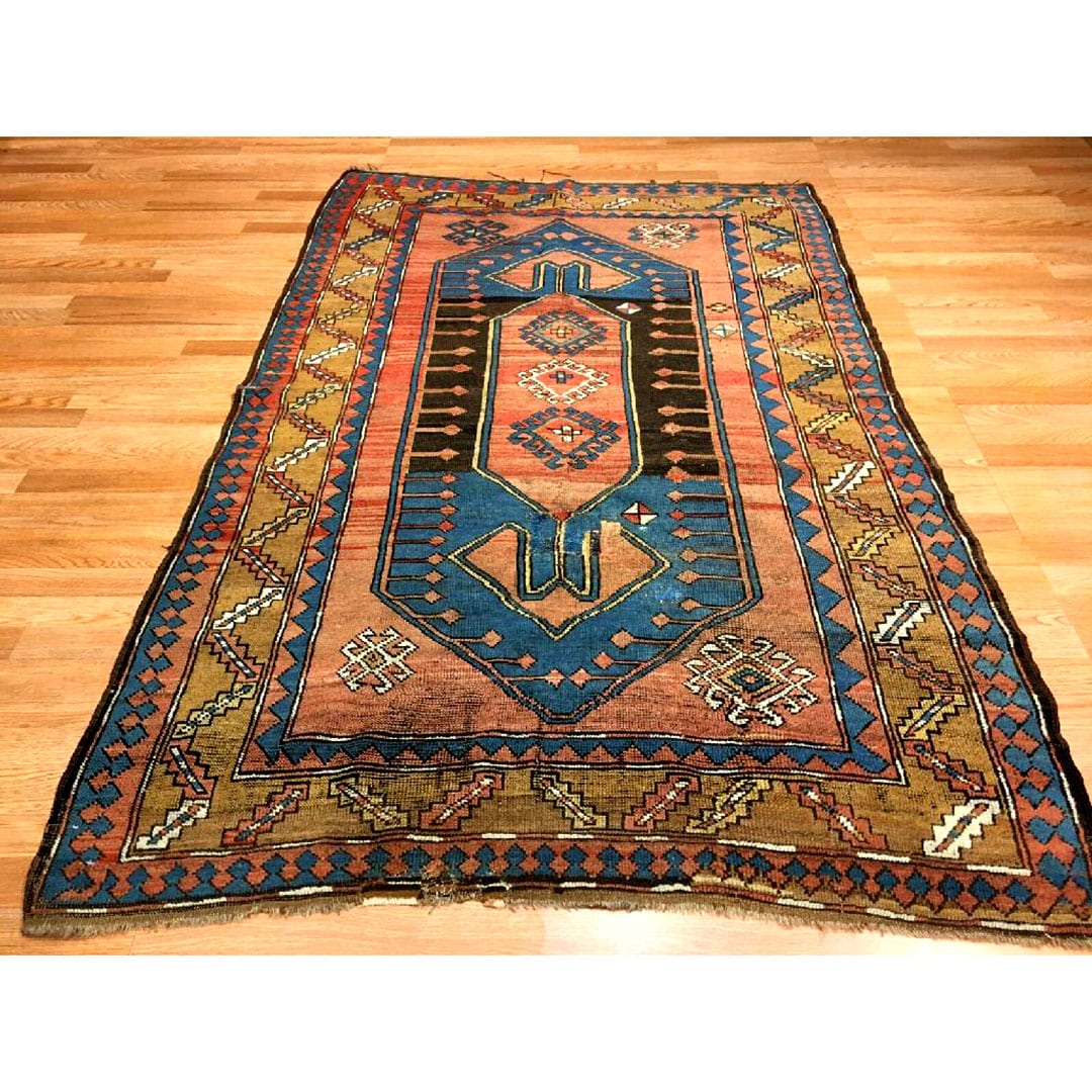 Classic Caucasian - 1920s Antique Kazak Rug - Tribal Carpet - 4'6" x 7' ft