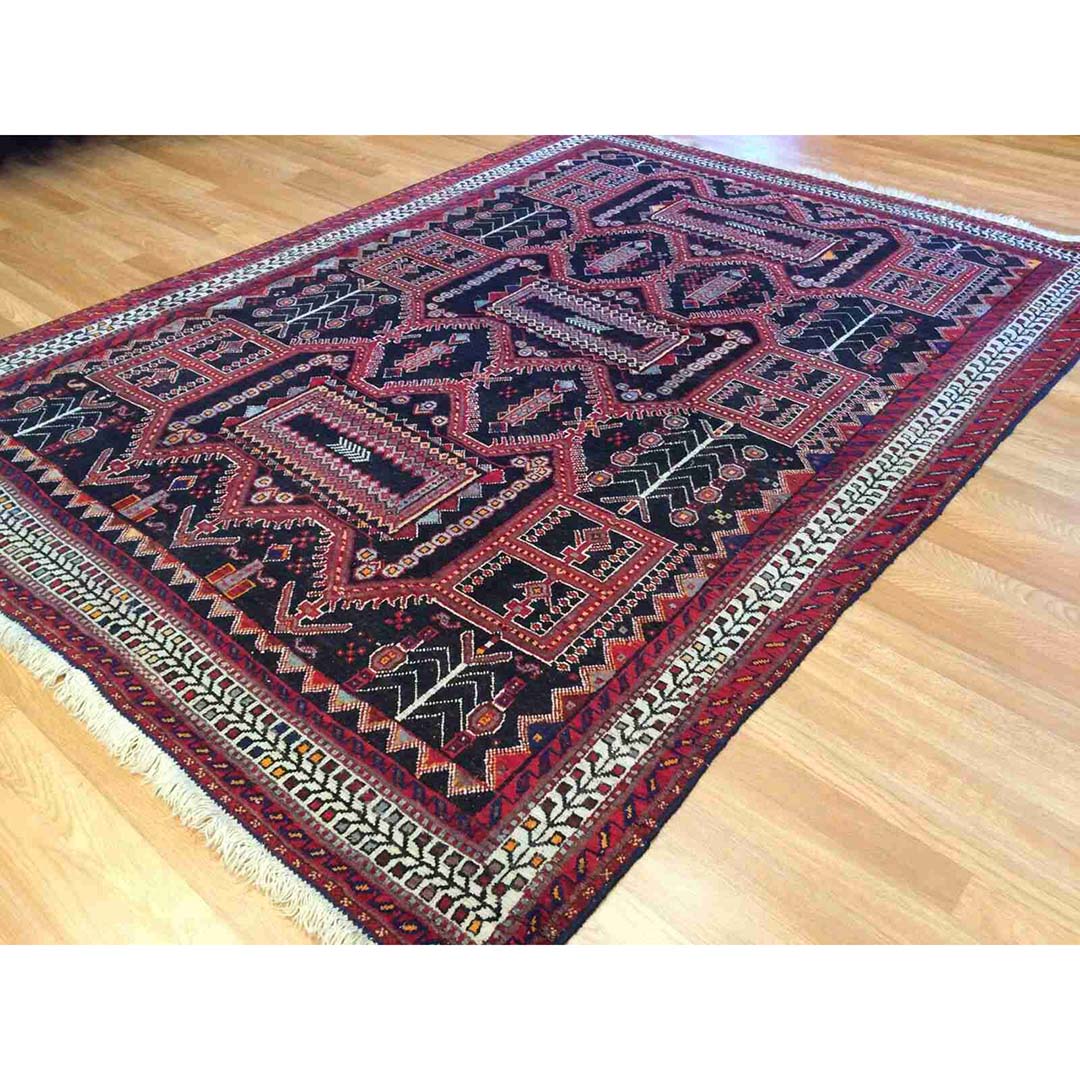 Tremendous Tribal - 1960s Antique Kurdish Rug - Persian Carpet - 5' x 7'5" ft.