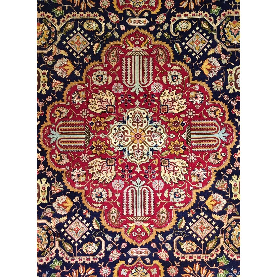 Terrific Tabriz - 1940s Antique Persian Rug - Floral Carpet - 10' x 13'10" ft