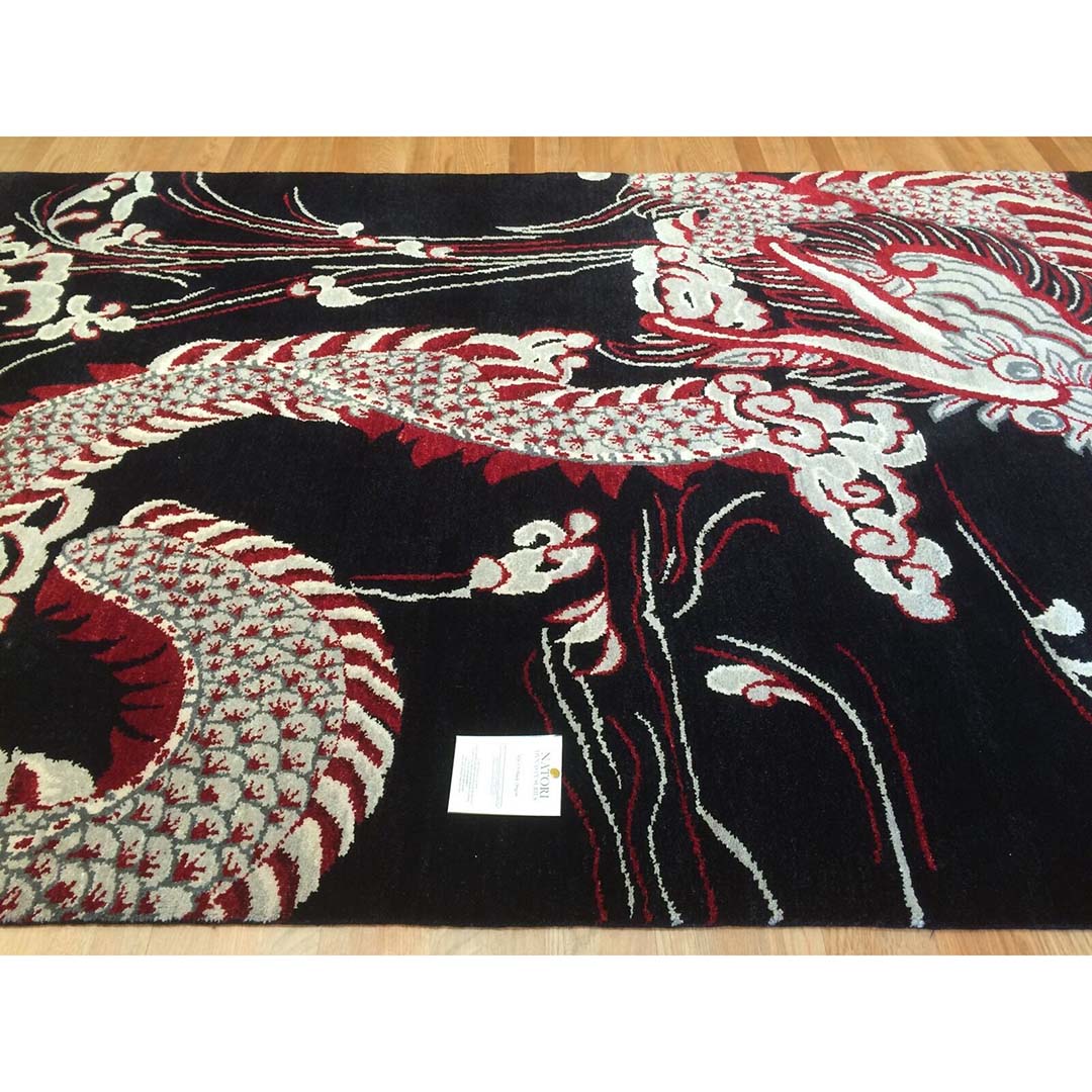 Intricate Indian - Dragon Design Rug - Modern Contemporary Carpet - 6' x 9' ft.