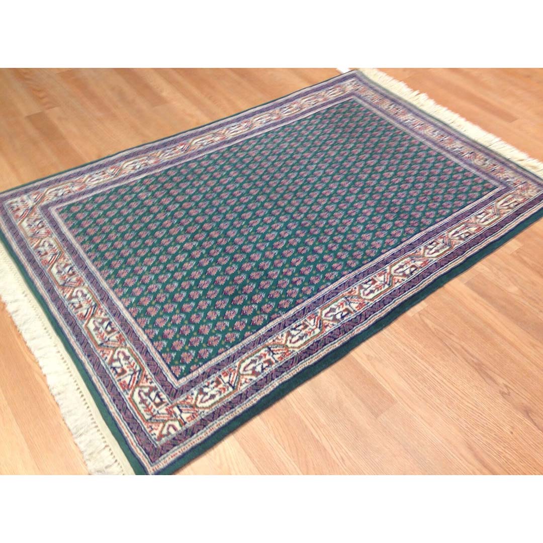 Miraculous Mir - Floral Rug - Green Oriental Indian Carpet - 3' x 5' ft.