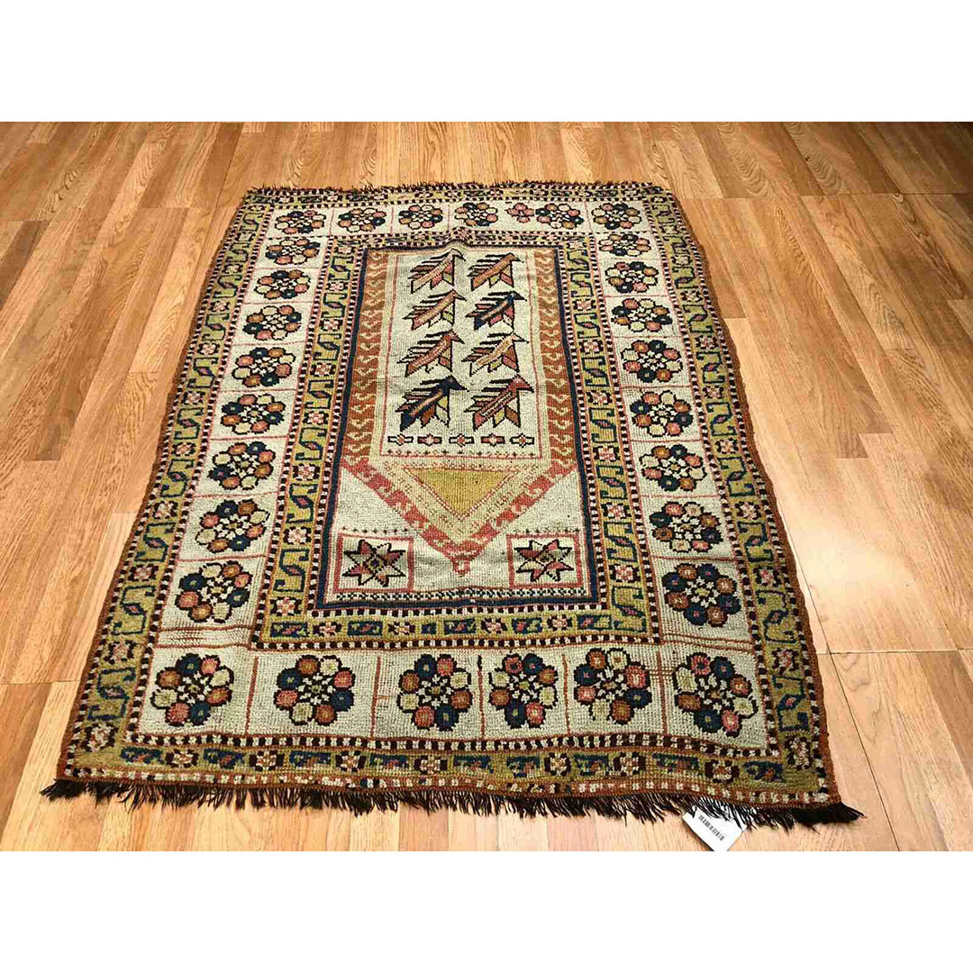 Marvelous Monastir - 1850s Antique Turkish Rug - Tribal Carpet - 3'8" x 5'2" ft.