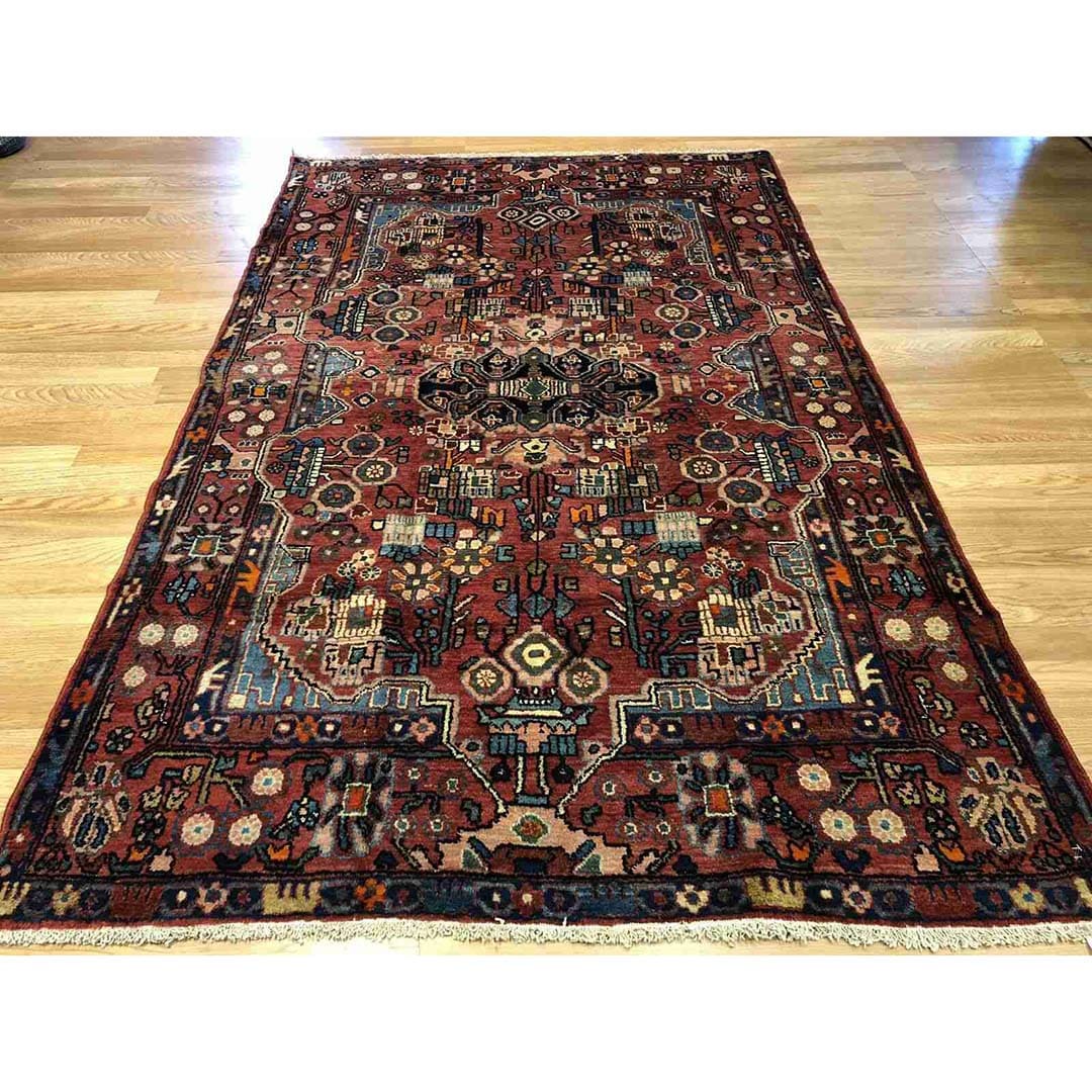 Near Nahavand - 1940s Antique Persian Rug - Kurdish Hamadan Carpet - 4'8" x 7'5" ft
