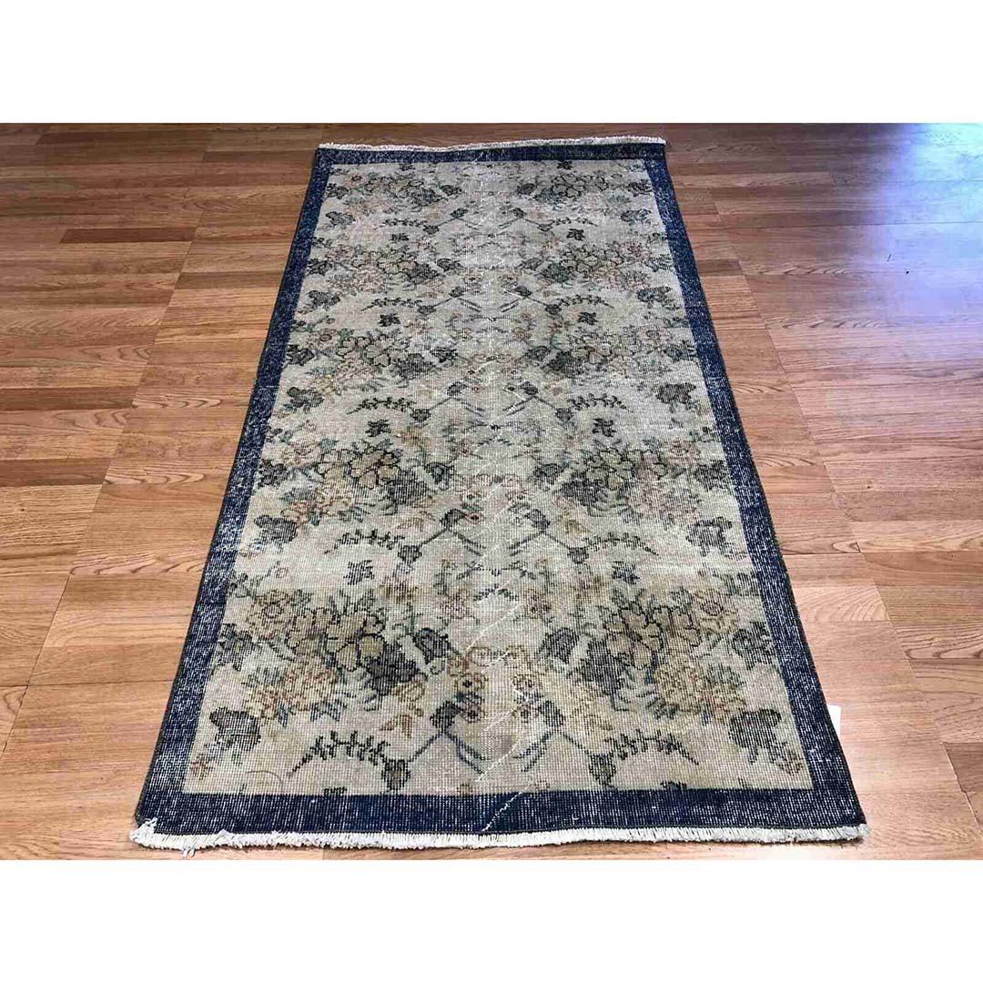 Opulent Oushak - 1940s Vintage Turkish Rug - Tribal Carpet - 3'1" x 6' ft.