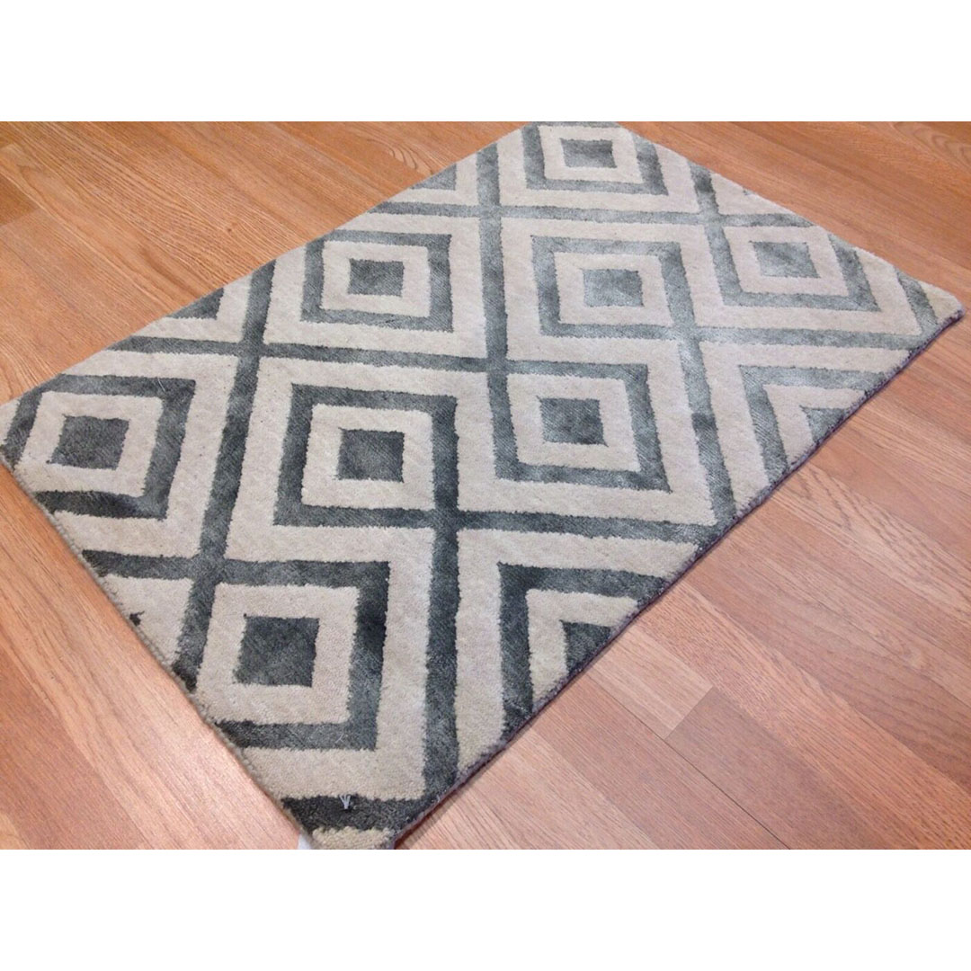 Marvelous Modern - Contemporary Hand-Woven Indian Rug - Nepali Weave - 2' x 3' ft.