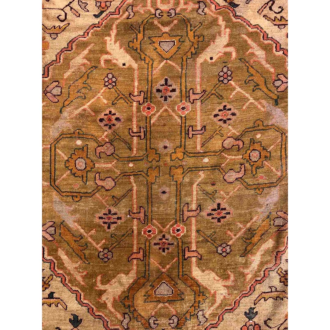 Oustanding Oushak - 1870s Antique Turkish Rug - Tribal Carpet - 12' x 16'4" ft.