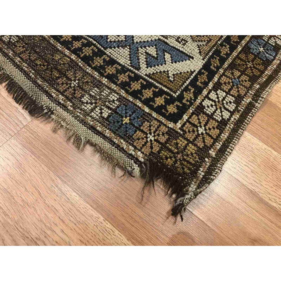 Classic Caucasian Carpet - 1980s Antique Tribal Rug - 3'3" x 4'10" ft.