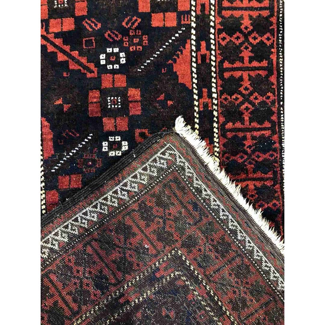 Beautiful Balouch - 1930s Antique Persian Rug - Tribal Carpet - 2'10" x 5'1" ft